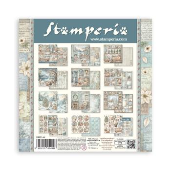 Stamperia - Designpapier "White Christmas by Cristina Radovan" Paper Pack 8x8 Inch - 10 Bogen