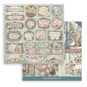 Preview: Stamperia - Designpapier "White Christmas by Cristina Radovan" Paper Pack 8x8 Inch - 10 Bogen
