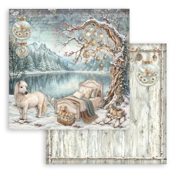 Preview: Stamperia - Designpapier "White Christmas by Cristina Radovan" Paper Pack 8x8 Inch - 10 Bogen