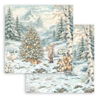 Stamperia - Designpapier "White Christmas by Cristina Radovan" Paper Pack 8x8 Inch - 10 Bogen