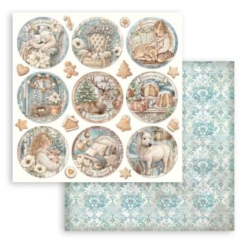 Stamperia - Designpapier "White Christmas by Cristina Radovan" Paper Pack 8x8 Inch - 10 Bogen