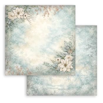 Stamperia - Designpapier "White Christmas Background Selection by Cristina Radovan" Maxi Paper Pack 8x8 Inch - 10 Bogen