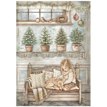 Stamperia - Decopatch Papier "White Christmas Selection by Cristina Radovan" Decoupage A4 - 6 Bogen  