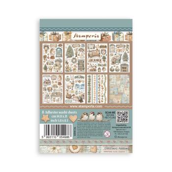 Stamperia - Washi Papier "White Christmas by Cristina Radovan" Washi Pad 14,8x21cm - 8 Bogen