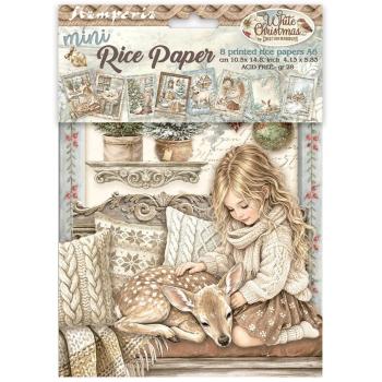 Stamperia - Decopatch Papier "White Christmas Selection by Cristina Radovan" Decoupage A6 - 8 Bogen  