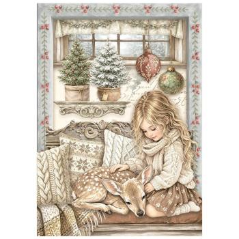 Preview: Stamperia - Decopatch Papier "White Christmas Selection by Cristina Radovan" Decoupage A6 - 8 Bogen  