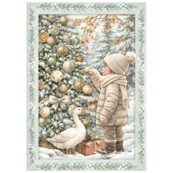 Preview: Stamperia - Decopatch Papier "White Christmas Selection by Cristina Radovan" Decoupage A6 - 8 Bogen  