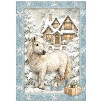 Stamperia - Decopatch Papier "White Christmas Selection by Cristina Radovan" Decoupage A6 - 8 Bogen  