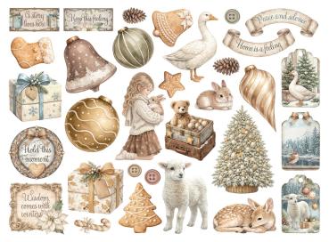 Preview: Stamperia - Stanzteile "White Christmas Assorted by Cristina Radovan" Die Cuts