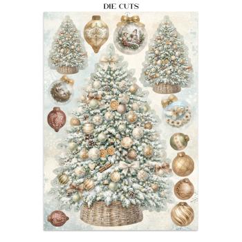 Stamperia - Papier, Aufkleber & Stanzteile "White Christmas by Cristina Radovan" Junk Journal Backgrounds,Stickers,Cut-Outs