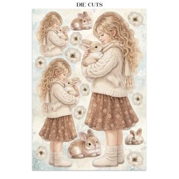 Stamperia - Papier, Aufkleber & Stanzteile "White Christmas by Cristina Radovan" Junk Journal Backgrounds,Stickers,Cut-Outs