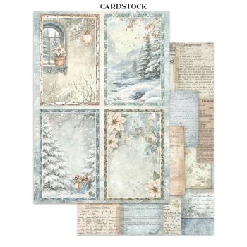Stamperia - Papier, Aufkleber & Stanzteile "White Christmas by Cristina Radovan" Junk Journal Backgrounds,Stickers,Cut-Outs