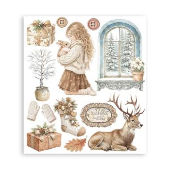 Stamperia - Transfer Aufkleber "White Christmas by Cristina Radovan" Rub-On