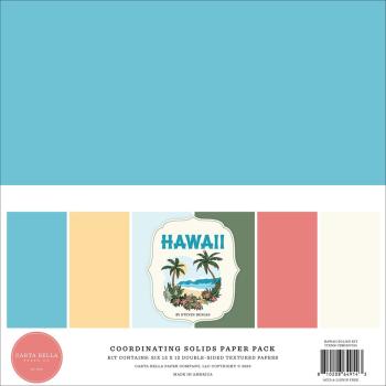Carta Bella - Cardstock "Hawaii" Coordinating Solids Paper Pack 12x12 Inch - 6 Bogen