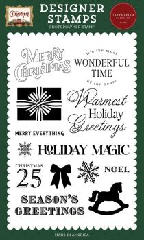 Carta Bella - Stempelset "Warmest Holiday Greetings" Clear Stamps
