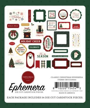 Preview: Carta Bella - Stanzteile "Classic Christmas" Ephemera