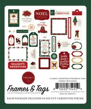 Preview: Carta Bella - Stanzteile & Anhänger "Classic Christmas" Ephemera Frames & Tags