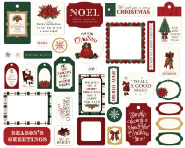Preview: Carta Bella - Stanzteile & Anhänger "Classic Christmas" Ephemera Frames & Tags