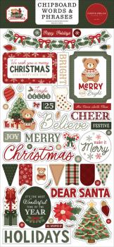 Carta Bella - Chipboard Sticker 6x13 Inch "Have A Beary Christmas Words & Phrases"