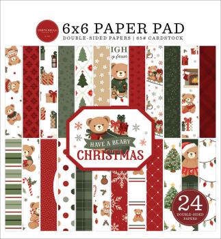 Carta Bella - Designpapier "Have A Beary Christmas" Paper Pad 6x6 Inch - 24 Bogen
