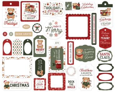 Preview: Carta Bella - Stanzteile & Anhänger "Have A Beary Christmas" Ephemera Frames & Tags