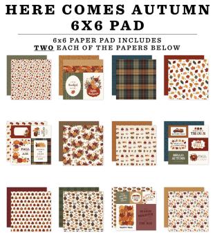Preview: Carta Bella - Designpapier "Here Comes Autumn" Paper Pad 6x6 Inch - 24 Bogen