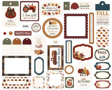 Preview: Carta Bella - Stanzteile & Anhänger "Here Comes Autumn" Ephemera Frames & Tags