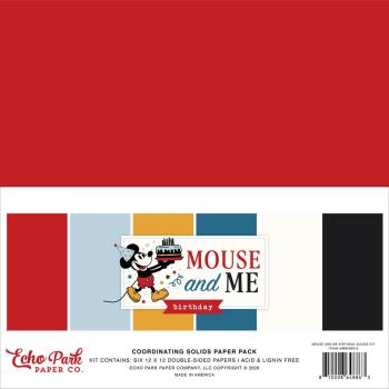 Echo Park - Cardstock "Mouse And Me Birthday" Coordinating Solids Paper 12x12 Inch - 6 Bogen 