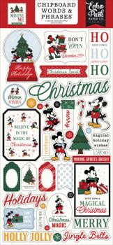 Echo Park - Sticker "Mouse And Me Christmas Word & Phrases" Chipboard 6x13 Inch