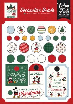 Echo Park - Decorative Brads "Mouse And Me Christmas"