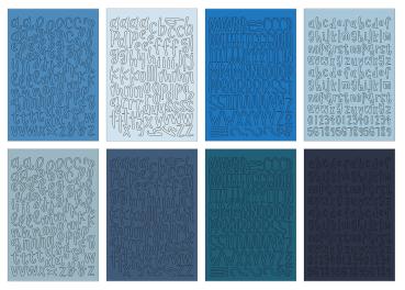 Preview: Echo Park - Aufkleber "Essentials Blue Alpha" Sticker 