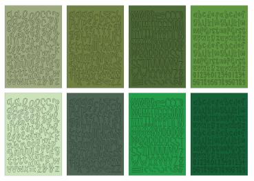 Preview: Echo Park - Aufkleber "Essentials Green Alpha" Sticker 