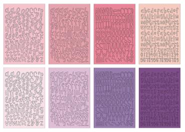 Preview: Echo Park - Aufkleber "Essentials Pink Alpha" Sticker 