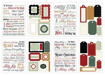 Preview: Echo Park - Aufkleber "Essentials Vintage Christmas Phrases" Sticker 