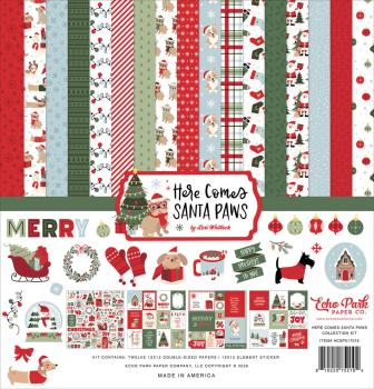 Echo Park - Designpapier "Here Comes Santa Paws" Collection Kit 12x12 Inch - 12 Bogen