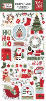 Echo Park - Sticker "Here Comes Santa Paws Accents " Chipboard 6x13 Inch