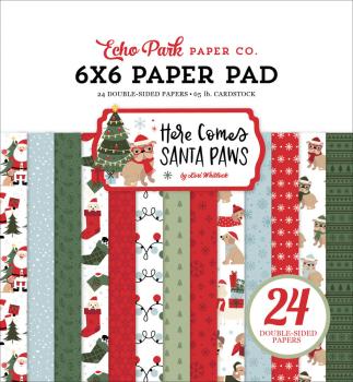 Echo Park - Designpapier "Here Comes Santa Paws" Paper Pack 6x6 Inch - 24 Bogen