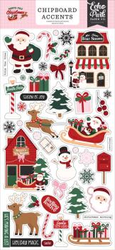 Echo Park - Sticker "North Pole Christmas Accents " Chipboard 6x13 Inch