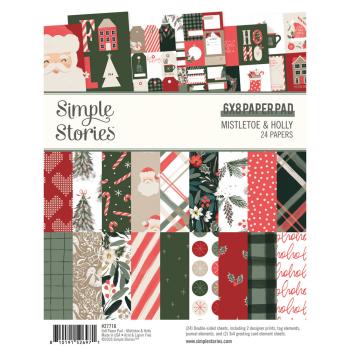 Simple Stories - Designpapier "Mistletoe & Holly" Paper Pack 6x8 Inch - 24 Bogen