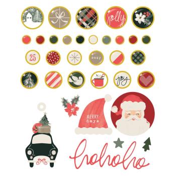 Preview: Simple Stories - Decorative Brads "Mistletoe & Holly" 