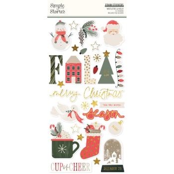 Simple Stories - Aufkleber "Mistletoe & Holly" Foam Sticker