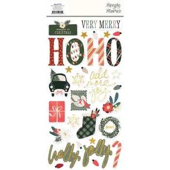 Preview: Simple Stories - Aufkleber "Mistletoe & Holly" Foam Sticker