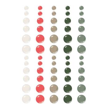 Preview: Simple Stories - Enamel Dots "Mistletoe & Holly Glossy" 60 Stück 