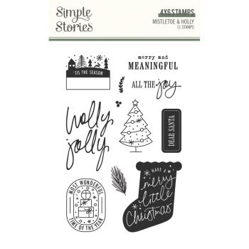 Simple Stories - Stempel "Mistletoe & Holly" Clear Stamps 