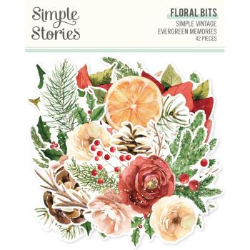 Simple Stories - Stanzteile "Simple Vintage Evergreen Memories" Floral Bits & Pieces 
