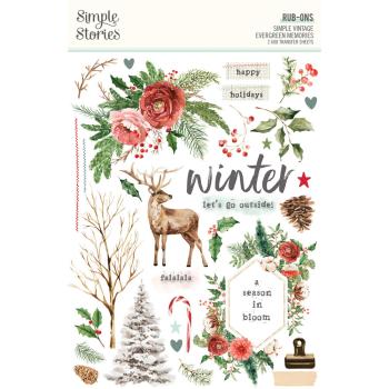 Simple Stories - Transfer Sticker "Simple Vintage Evergreen Memories" Rub Ons