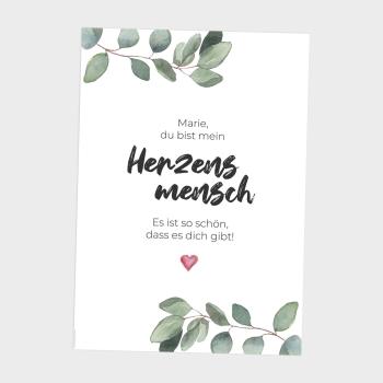 Spruchposter "Herzensmensch" | Geschenkidee | Personalisiert  | individuelles Bild | Wanddeko