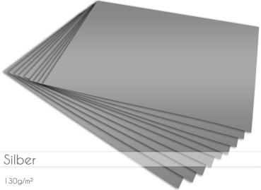 Tonpapier - Tonkarton 130g/m² 25 Bogen silber