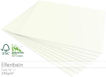 Cardstock "Premium" - Bastelpapier 240g/m² DIN A4 in elfenbein