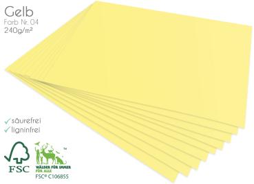 Cardstock "Premium" - Bastelpapier 240g/m² DIN A4 in gelb